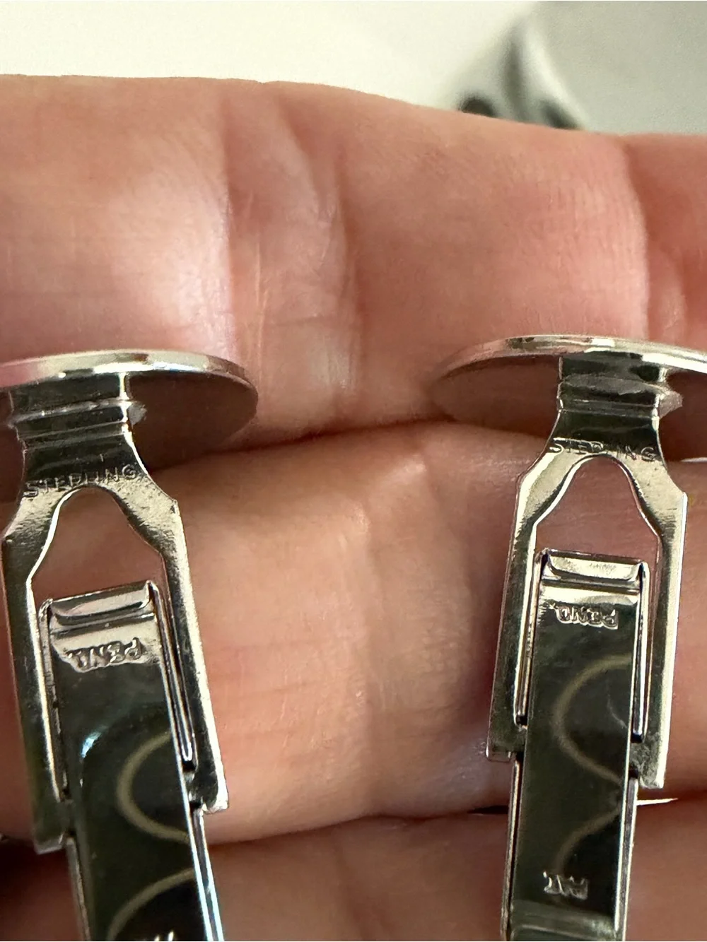 Silver Floral Engraved Oval Cufflinks and Stud Set